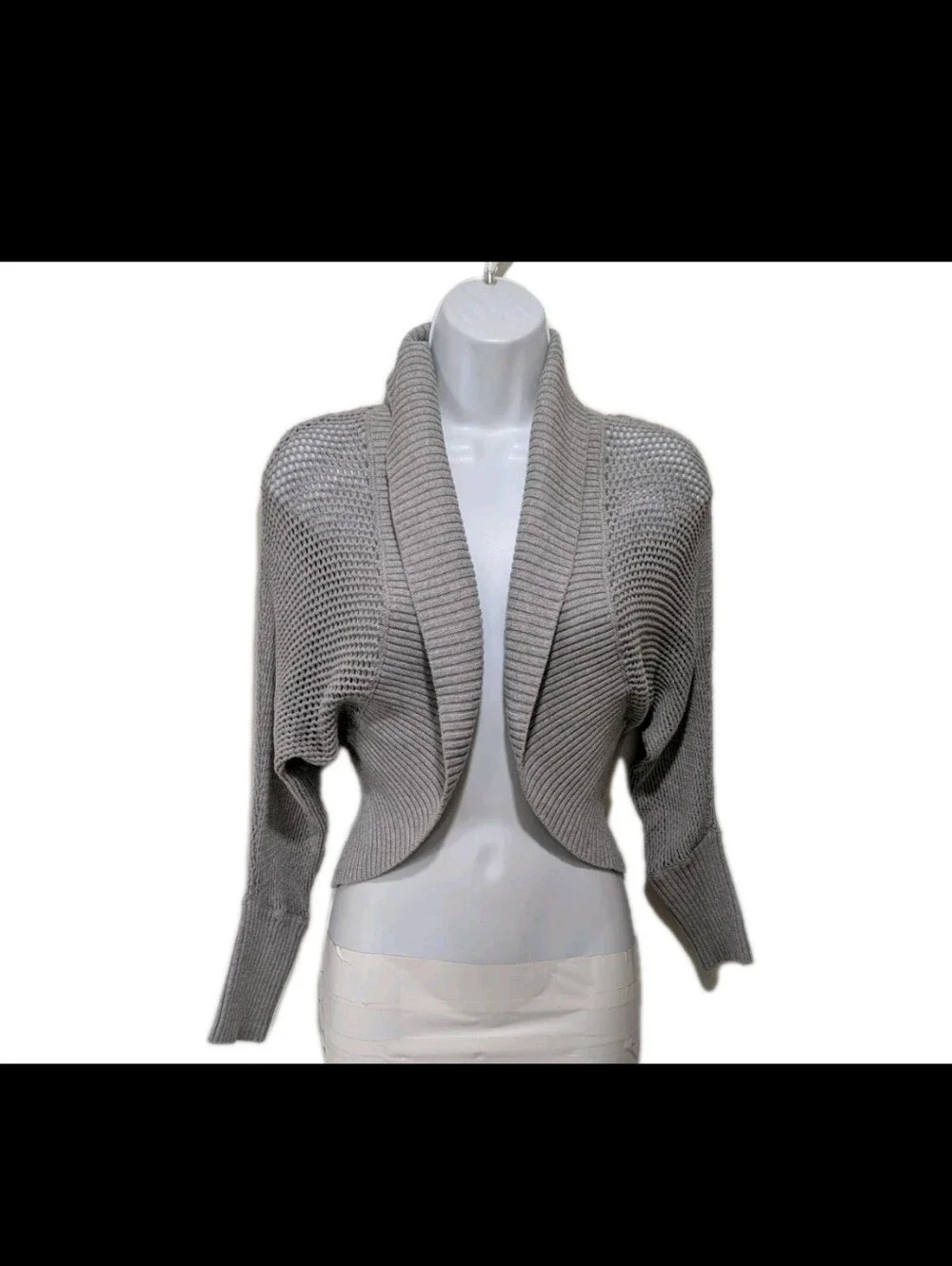 Athleta Shrug Cardigan Sweater M Open Knit Cocoon Athleisure Yoga #7800 - Picture 6 of 6